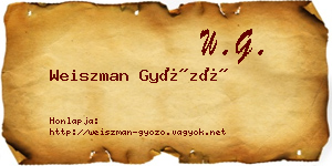 Weiszman Győző névjegykártya